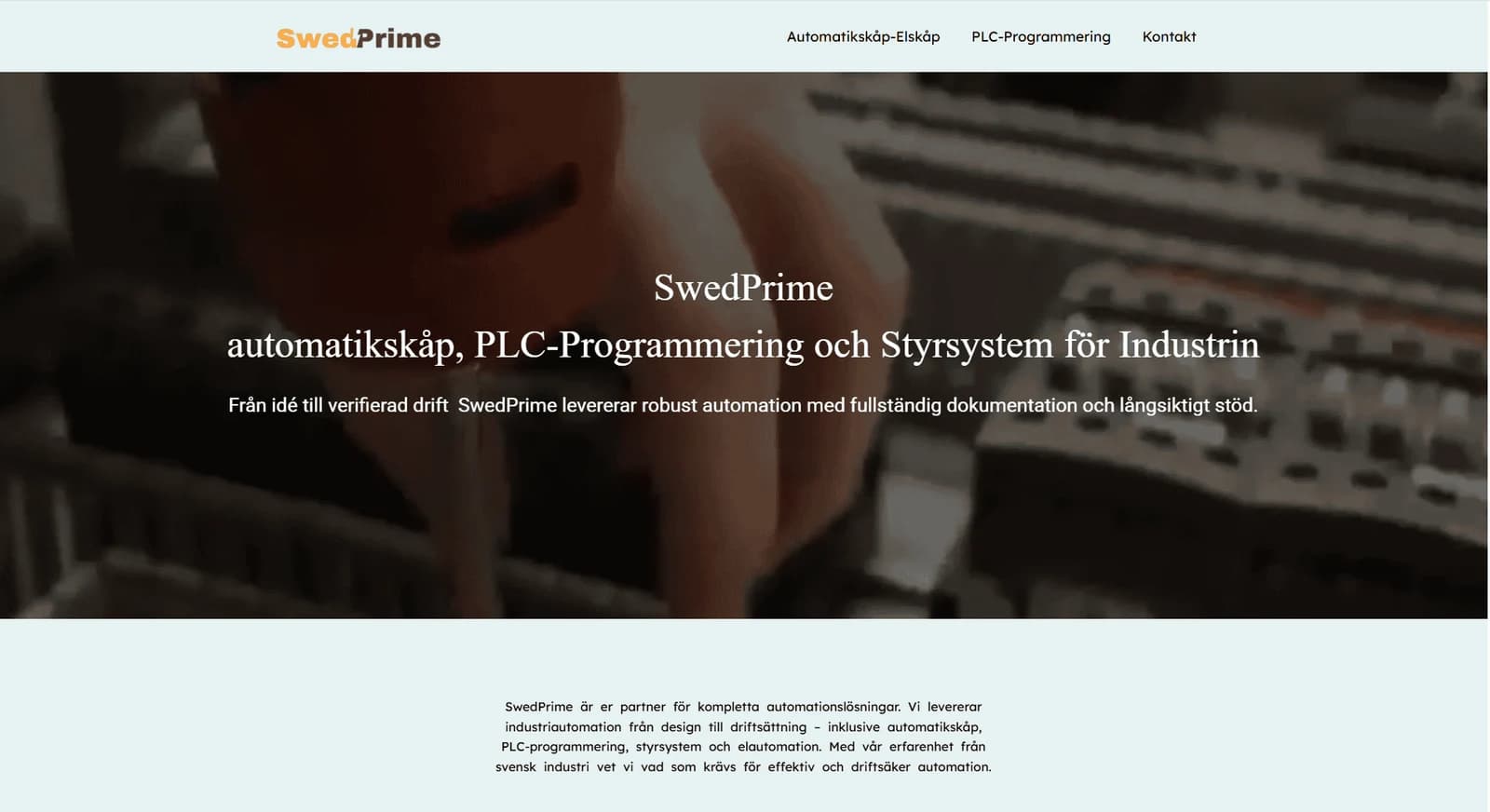 Swed Prime – webbplats designad och utvecklad av Nordix Web